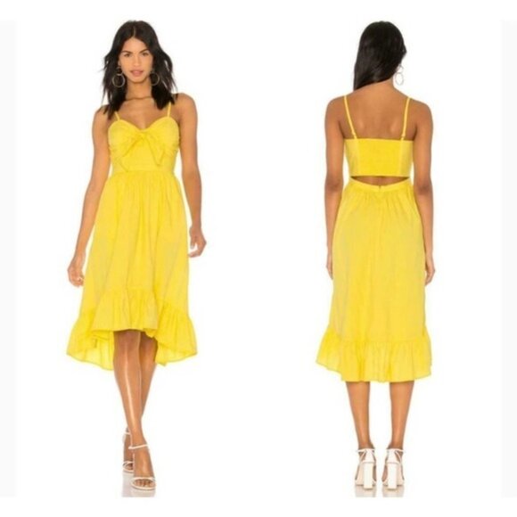 NWT Joie Clorinda Midi Ruffle Dress in Pineapple 0 - Picture 4 of 4